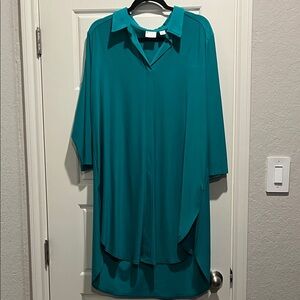 Women with Control Turquoise Tunic